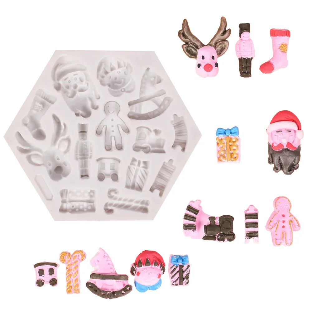 

Christmas Polymer Clay Charm Panel Silicone Mold for Cement and Plaster Gypsum Casting Epoxy Resin Mould Soap Candle Decoration