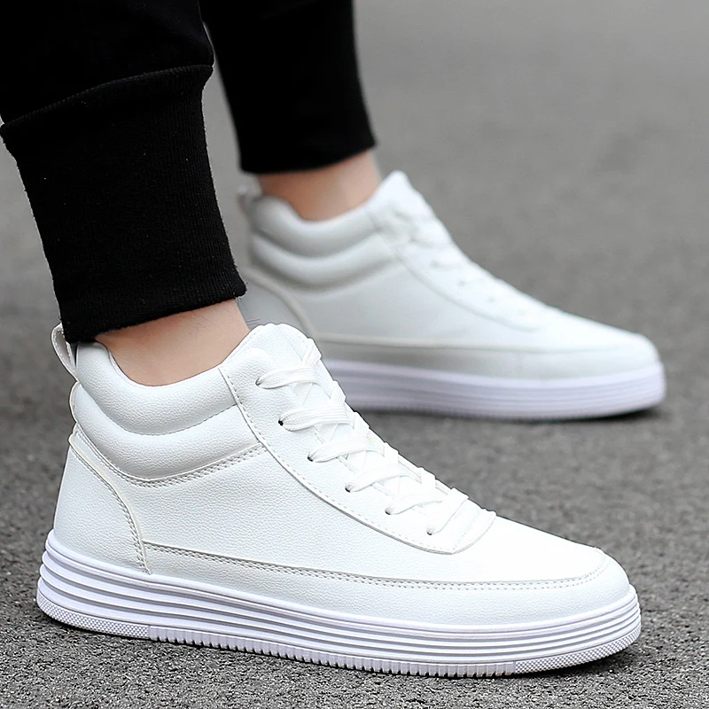 Men Shoes Winter Men's High-tops Sneakers Flats Men Casual Shoes Walking Shoes White Mans Footwear Winter Warm Plus Cotton Shoes