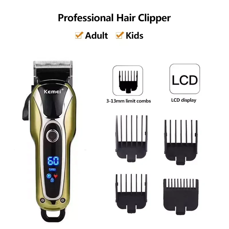 New in LCD Hair Clipper Trimmer For Men Rechargeable  Shaver Beard Barber Hair Cutting Machine Four-Color USB sonic home applian enlarge