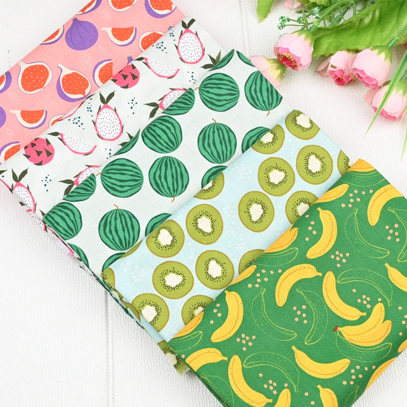 

Plain 100% Cotton Fabric Pastoral Wind Fruit Banana Print, Handmade DIY Bag Garment Shirt Dress Sewing Tissue CR-1811