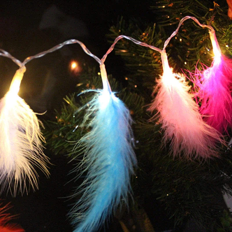 

Christmas Led Strip Light Feather String Light Fairy Curtain Light Copper Wire for Bedroom Living Room Romantic Decoration Lamp