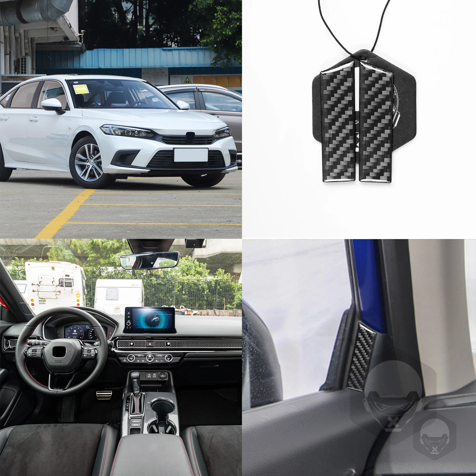 

Inner A-pillar Decoration Cover Sticker Decal Trim for Honda Civic 2022 Car Interior Accessories Carbon Fiber