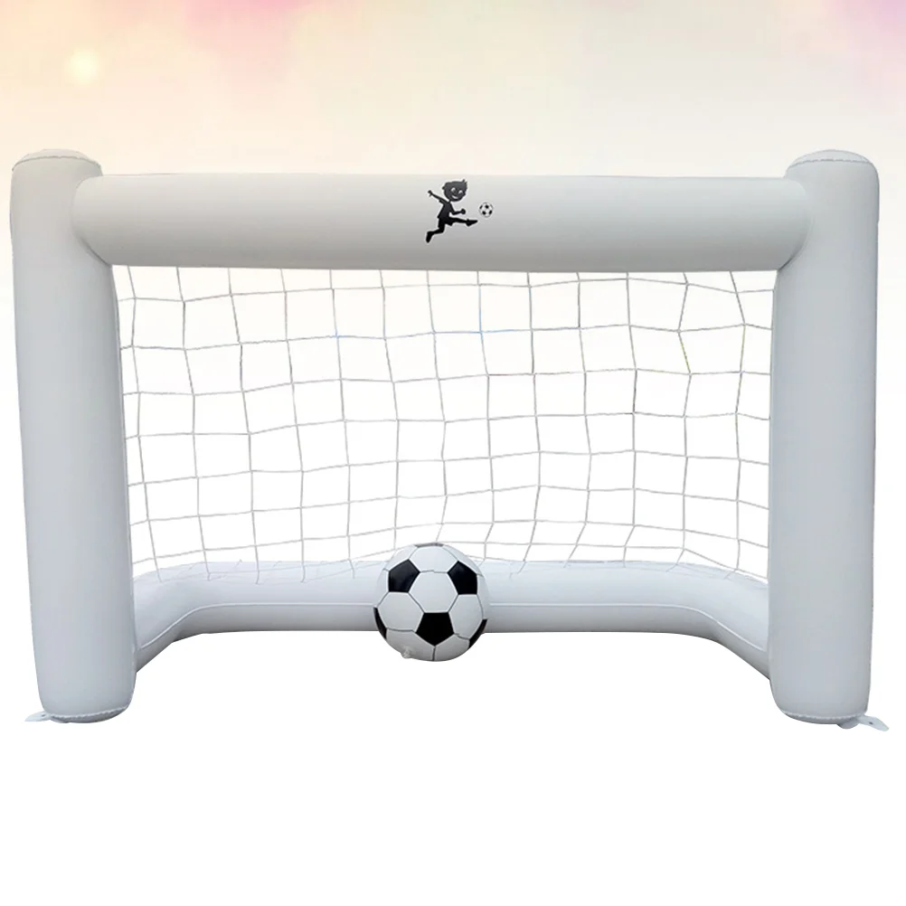 

160cm Inflatable Football Gate with Net Inflatable Soccer Game Floating Football Goal (1PC Gate + 1pc Football White)
