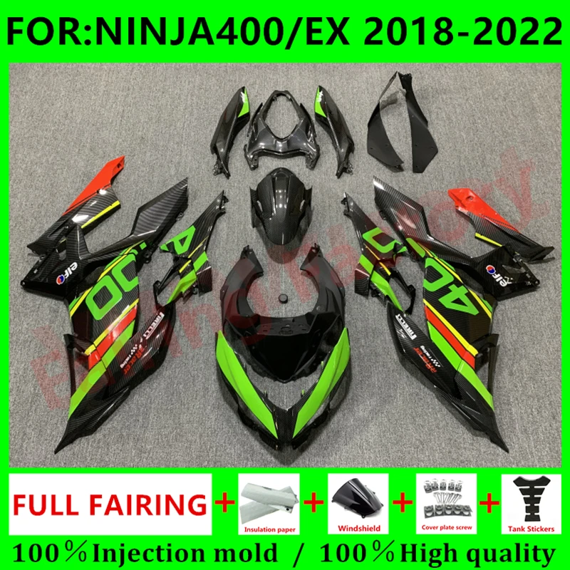 

Полный комплект обтекателей для мотоцикла Ninja400 EX400 EX Ninja 400 2018 2019 2020 2021 2022 2023 обтекатель из углеродного волокна