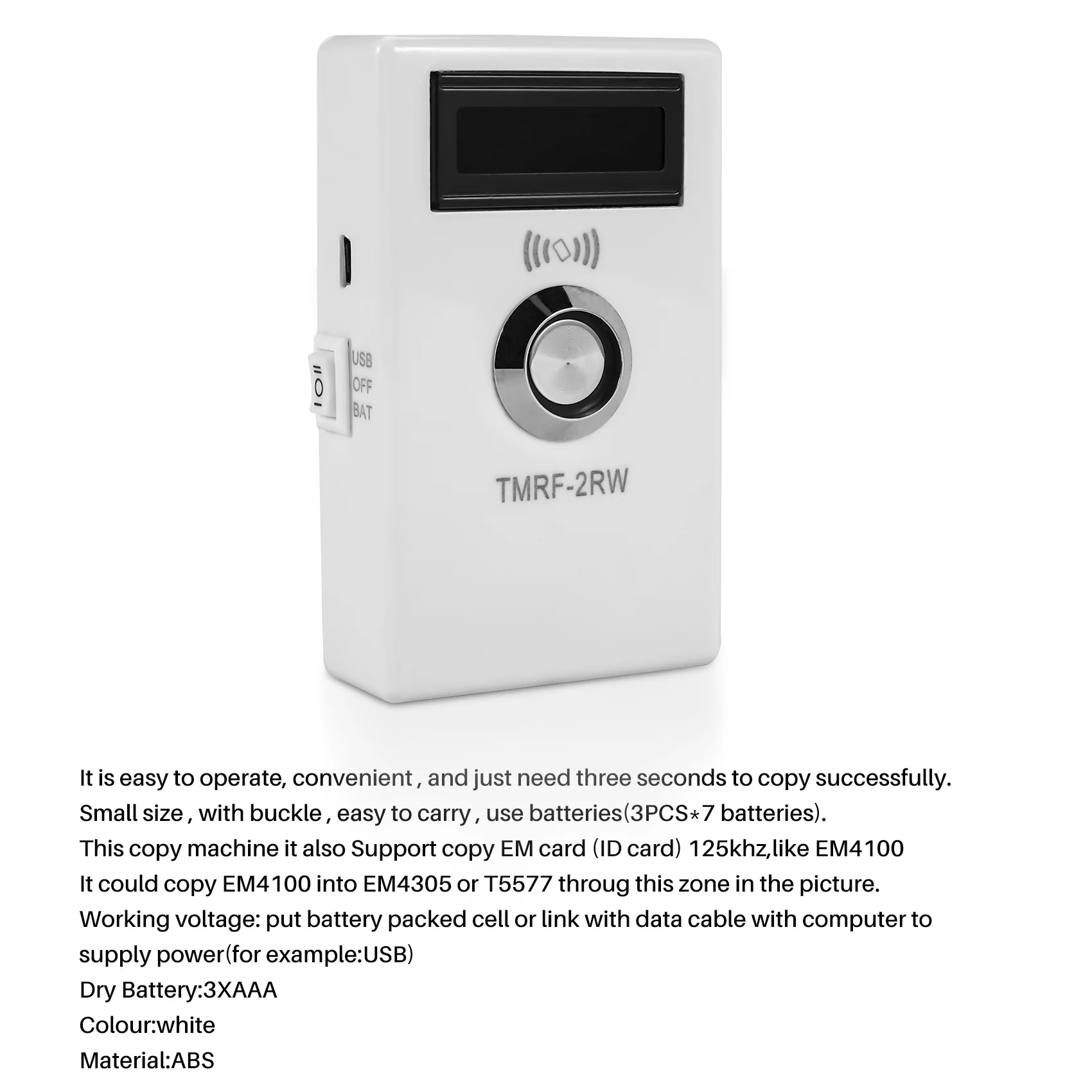TMRF-2RW Программатор Ibutton DS1990A Дубликатор Cloner Копировальный аппарат 125 кГц RFID-считыватель Писатель RW1990 Key Token (art.: 3920cfff97cd2) - 3920cfff97cd2