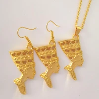 egyptian egypt queen nefertiti jewelry set necklace for women gold charms pendant necklace fashion earrings christmas gift