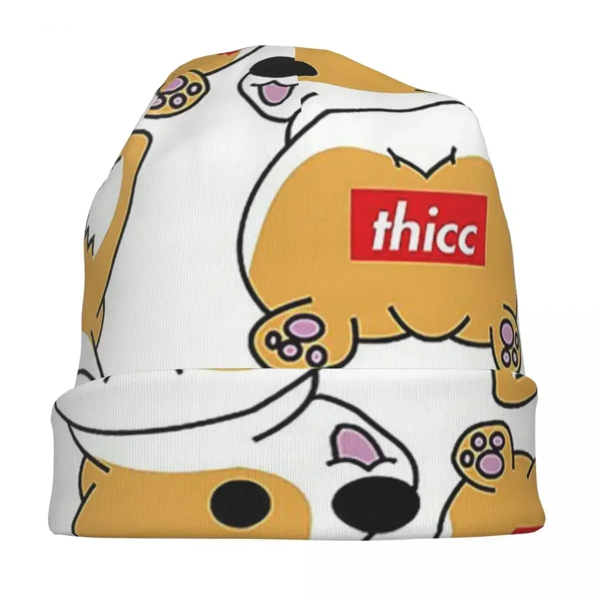 Теплая трикотажная шапка Thicc Corgi осенне-зимняя уличная Шапка-бини шапки унисекс