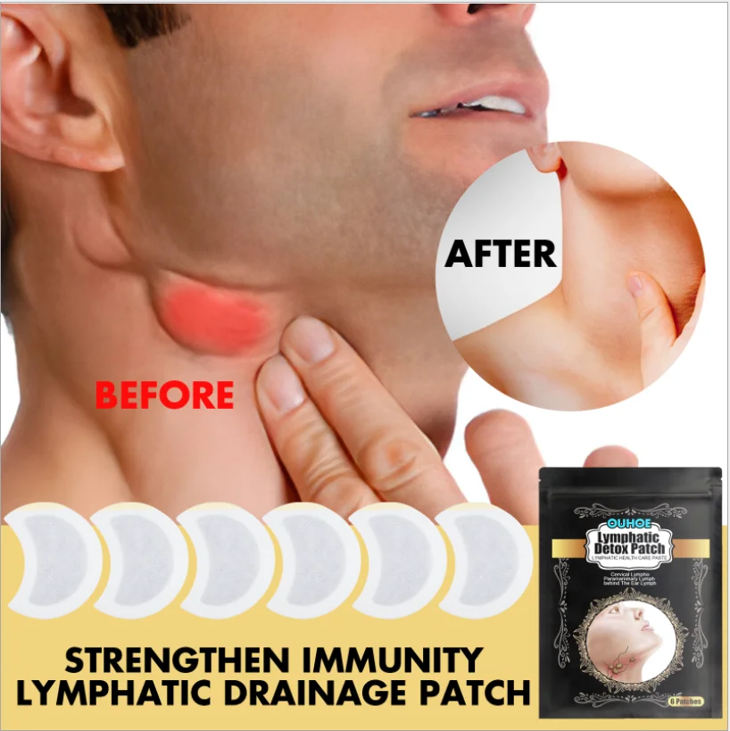 

6Pcs Lymphatic Patch Post-auricular Nodule Cream Under The Armpit Artifact Dredges Lymph Nodes and Condense Inflammation Paste