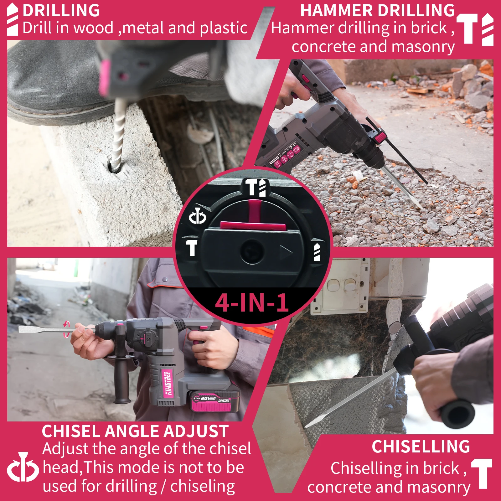 Электрический Профессиональный Ударный Молоток KINGTREE 20 в ударная дрель высокой