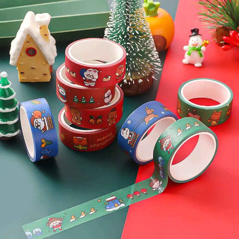 

Christmas DIY Masking Tape for Holiday Washi Tapes Hand Account Material for Scrapbooking Crafts Wrapping and Party Supplies