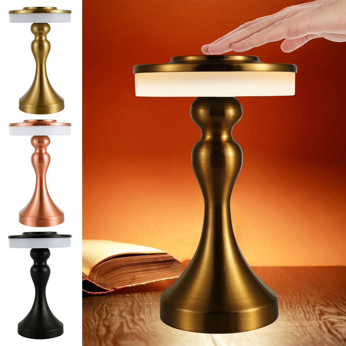

New Touch Table Lamp Portable LED Table Light with 1800mAh Rechargeable Battery Nightstand Light with 3 Lighting Modes Bedside