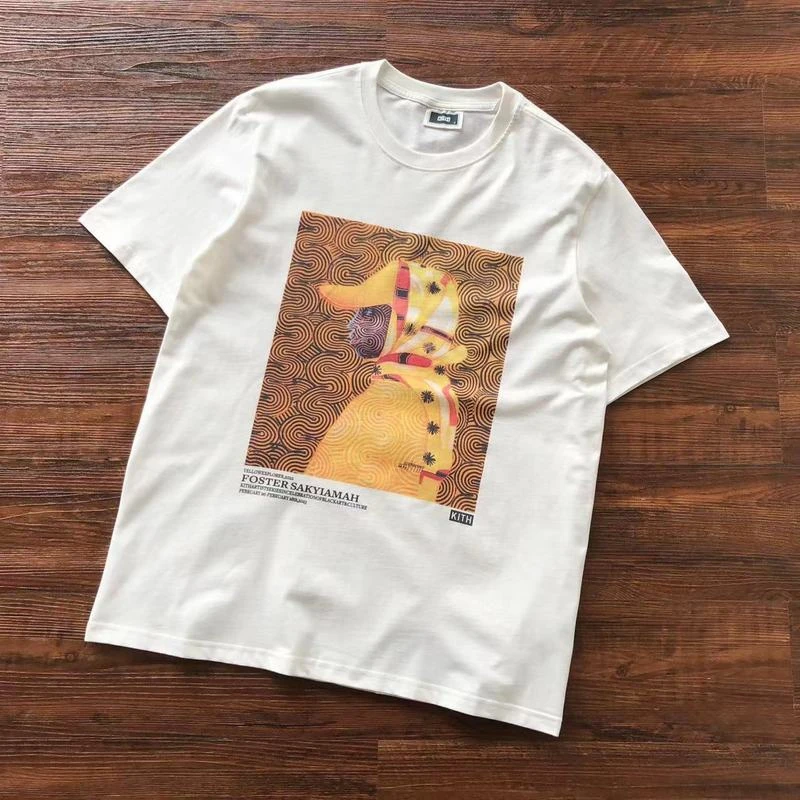

New Kith Yellow Oil Painting T Shirt Men Women High Quality Top T-shirt Tees