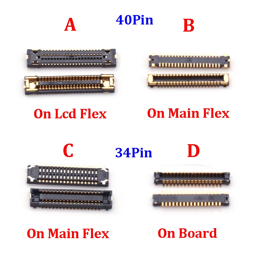 

2pcs Lcd Display Screen Flex FPC Connector For Samsung Galaxy A30 A305 A305F A50 A505F A50S A507 A505 Plug On Board 34 40 Pin