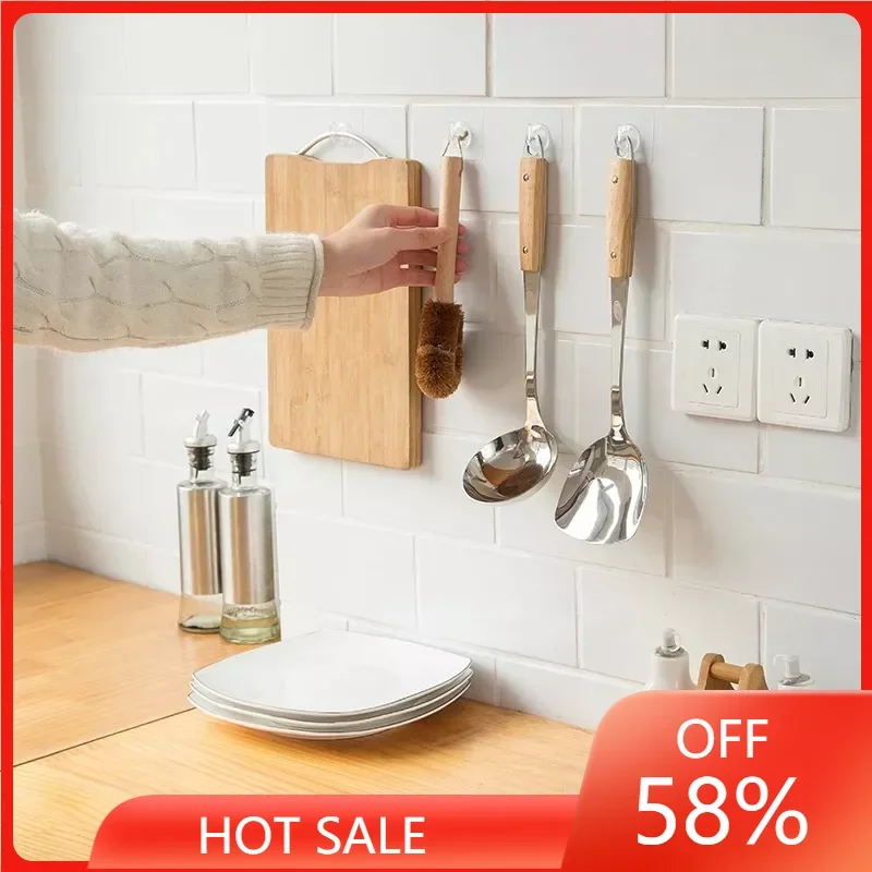 

Transparent Wall Hooks Hangers Self Adhesive Door Wall Hangers Hooks Suction Heavy Load Rack for Kitchen Bathroom Accessories