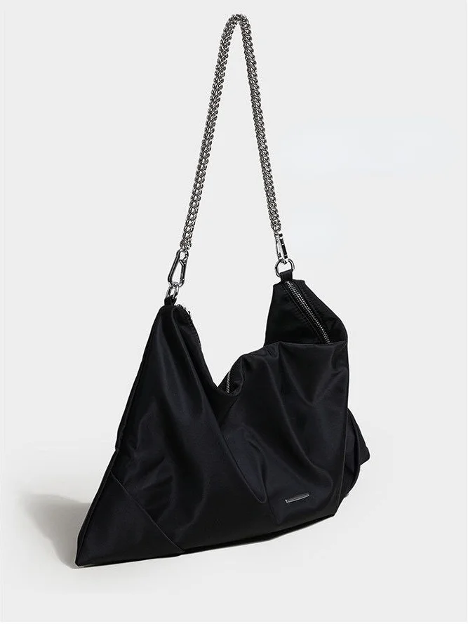 

Сумка-тоут женская, нейлоновая, квадратная, на молнии, с цепочкой