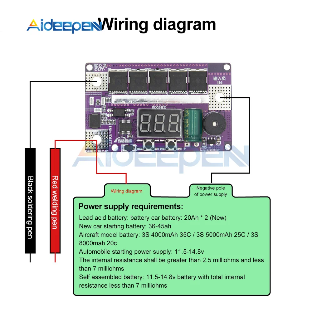 12 В постоянного тока цифровой дисплей 100 передач ручной 18650 литиевый аккумулятор