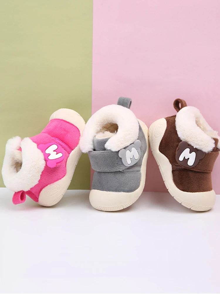 

Winter Baby Girl Boy Snow Boots Thicken Plush Infant Newborn Toddler Boots Soft Bottom Non-slip Kids Children Boots Shoes