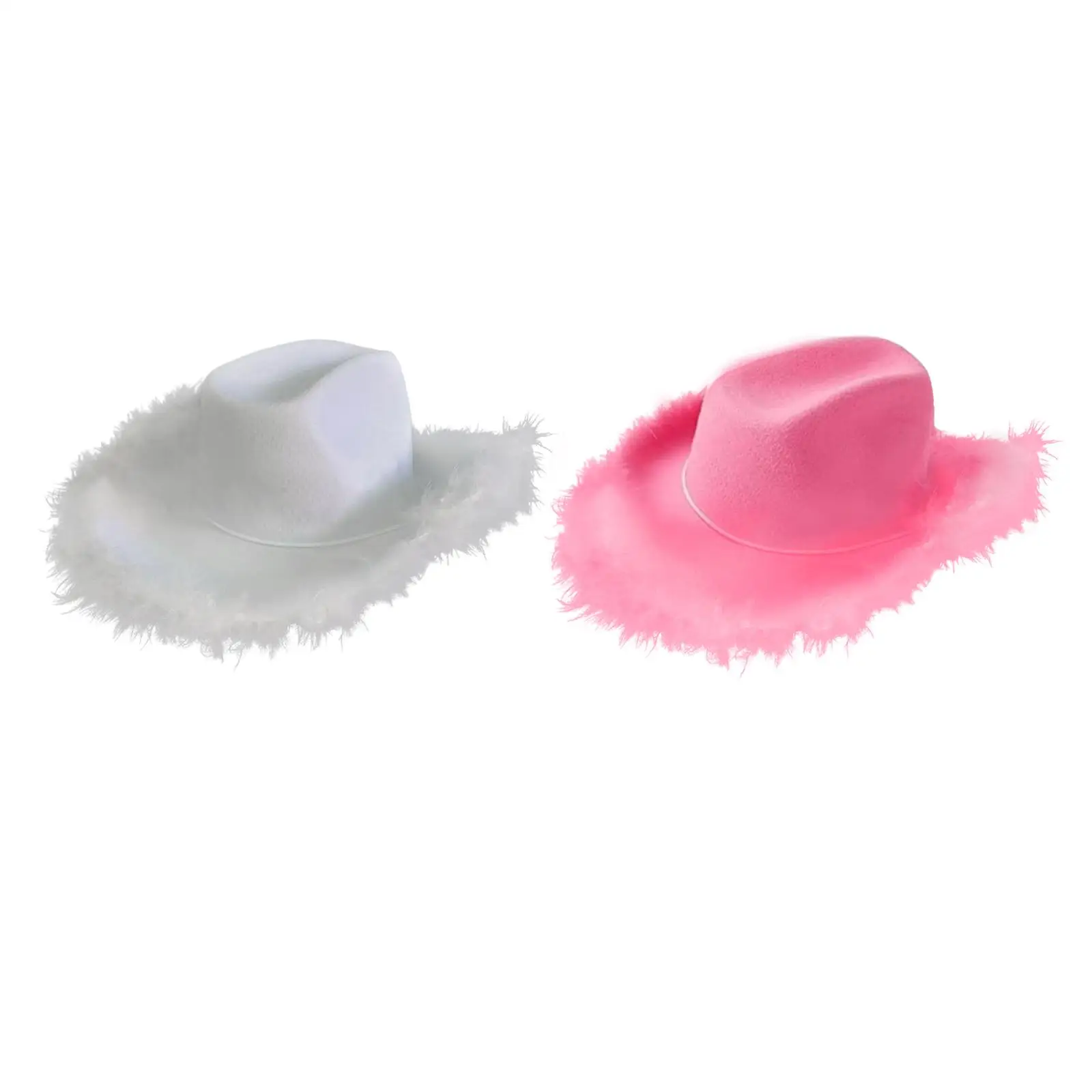 

Feather Cowboy Cowgirl Hat Solid Color Fedora Caps One Size Fits Most for Party Carnival Cosplay Costume Role Play Supplies