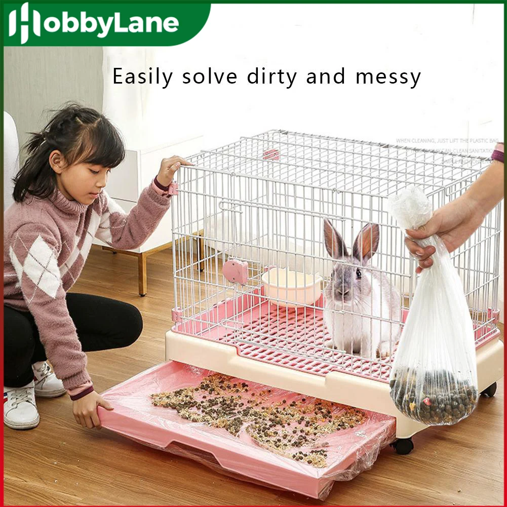 

Universal Rabbit Guinea Pig Cage Chassis Film Disposable Easy Removal Plastic Cover Bag Pet Cage Tray Film Cover Accessories