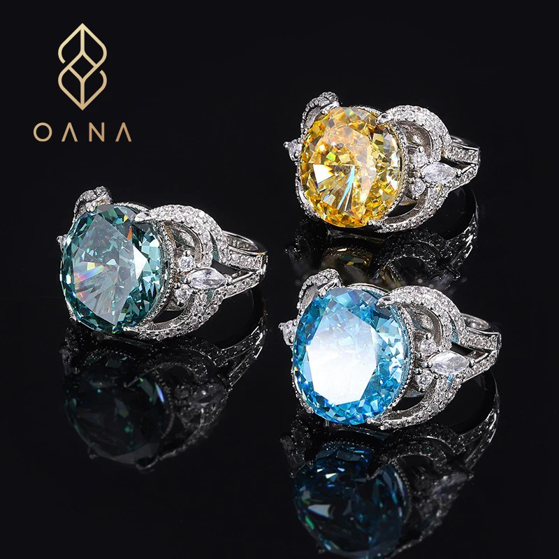 

OANA S925 Whole Body Silver High Carbon Diamond Ladies Ring High-end Luxury Diamond Jewelry Free Shipping