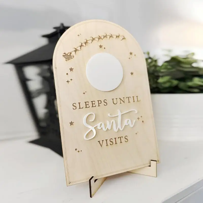 Деревянный адвент-календарь настольный орнамент календарь обратного отсчета