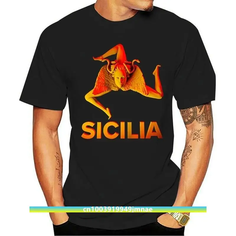 

Funny Sicilia Trinacria - Symbol Of Sicily 3d Sculpture Tshirt Men Cotton Men's Tee Shirt Comic Gents