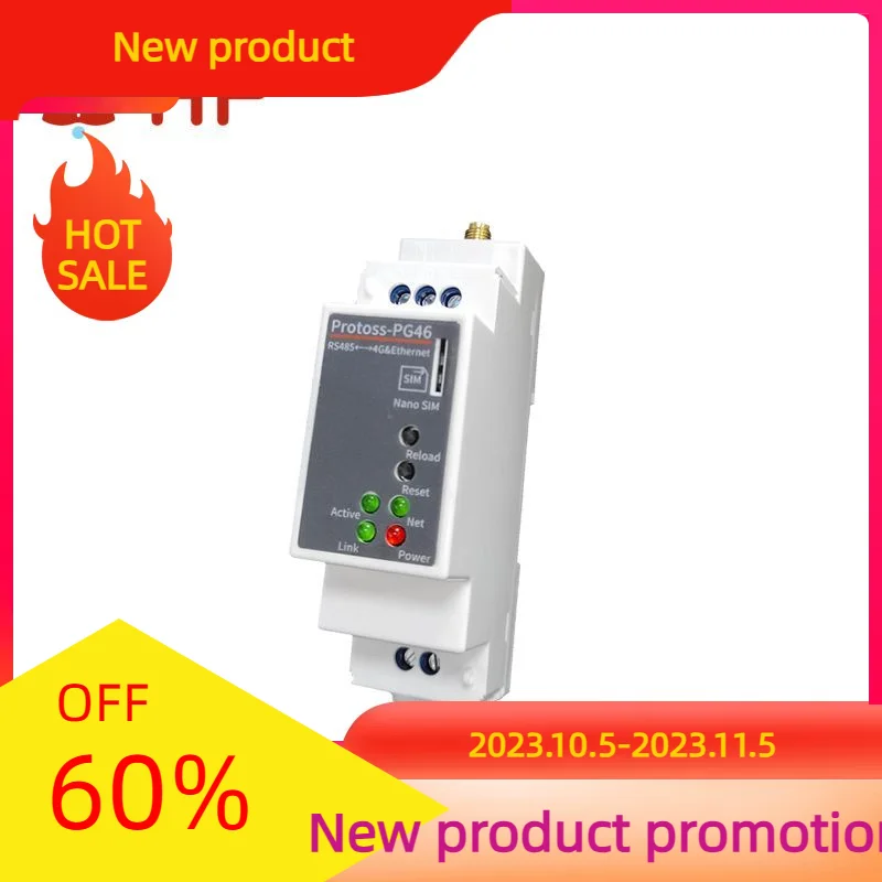 

DIN-Rail Serial Port RS485 To 4G LTE-TDD LTE-FDD 3G WCDMA GSM RJ4 Ethernet Converter Server PG46 AC110V~220V DC Support Modbus