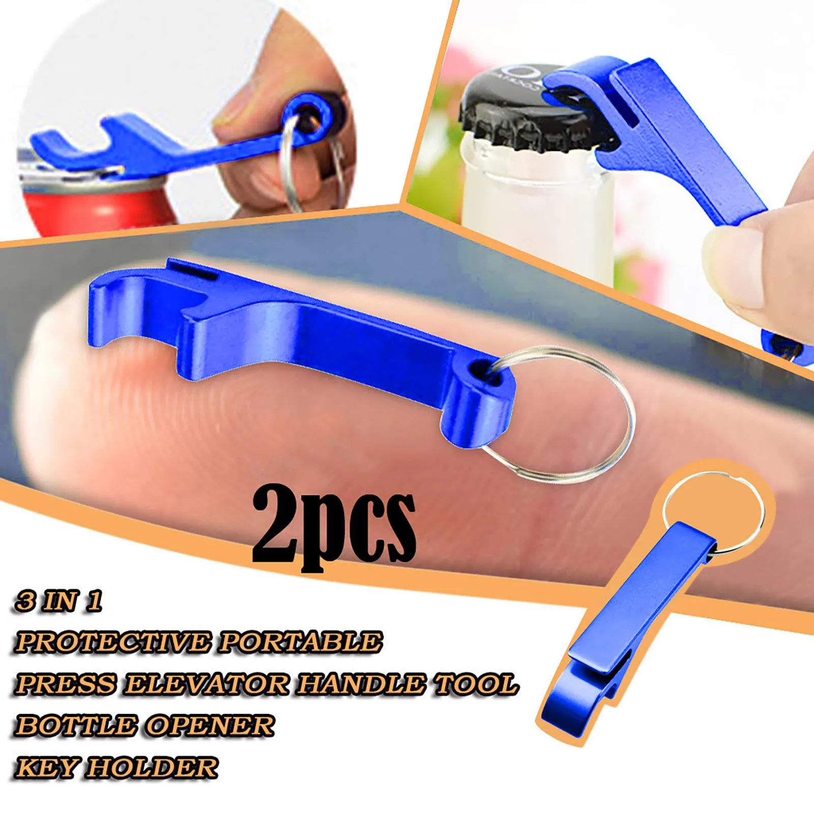 3 в 1 Мини-держатель для ключей пресс ручка лифта инструмент открывалка бутылок