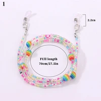 fashion rianbow color beaded glasses chain summer mask chain women girls sunglasses lanyard glasses holder eyewear party jewelry