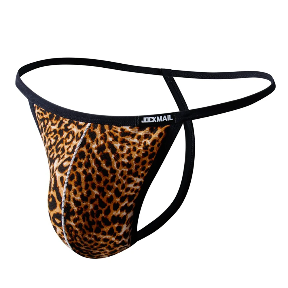

New Sexy Underwear Men's Thong Fashion Sexy Low Waist Leopard Print Snake Print Europe And America States Hot Selling T Pants