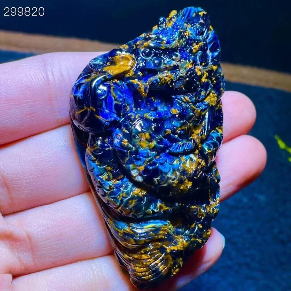 Ожерелье с подвеской из натурального синего пьестерсита для женщин и мужчин 75 7x49