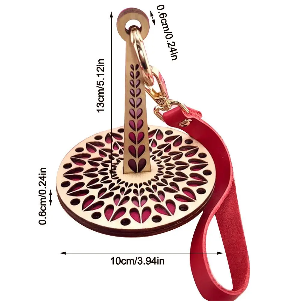 Деревянный портативный держатель для пряжи с кожаным ремешком предотвращает
