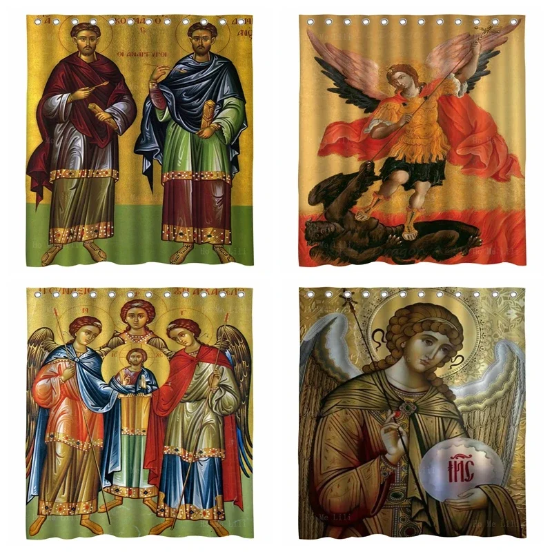 Мученицы Ss космас и дамийский арчанел Майкл Ст. Габриэль Византийская Икона