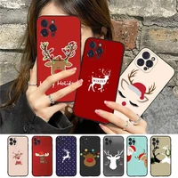 christmas deer phone case for iphone 11 12 13 mini pro max 8 7 6 6s plus x 5 se 2020 xr xs funda case