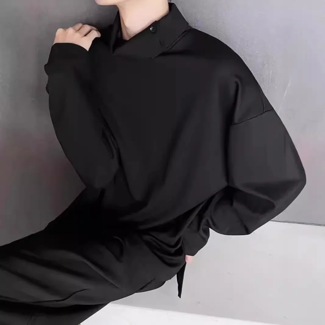 Весна-осень Мужская футболка NicheVintage в горном стиле Повседневная с длинными