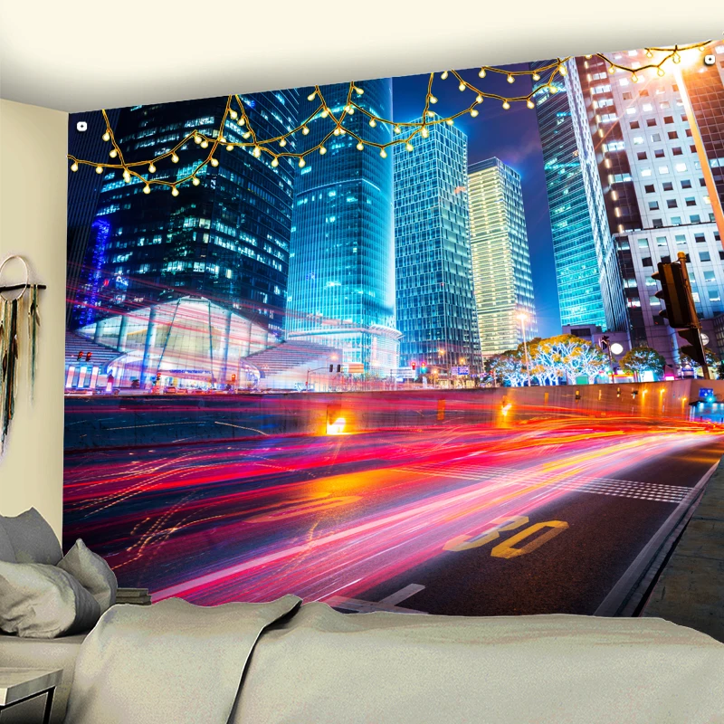 Япония Токийский город ночь семейное общежитие покрывало матрас ведьмахство