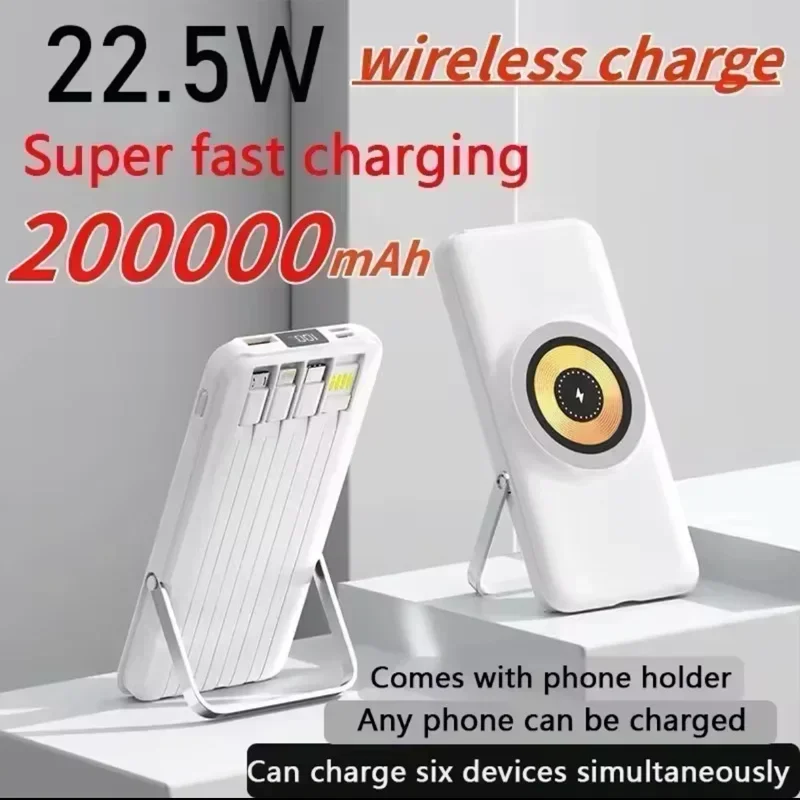 Power Bank Magnetic Foldable Compact Portable Charger Fast Charging Large-Capacity Wireless For Phone