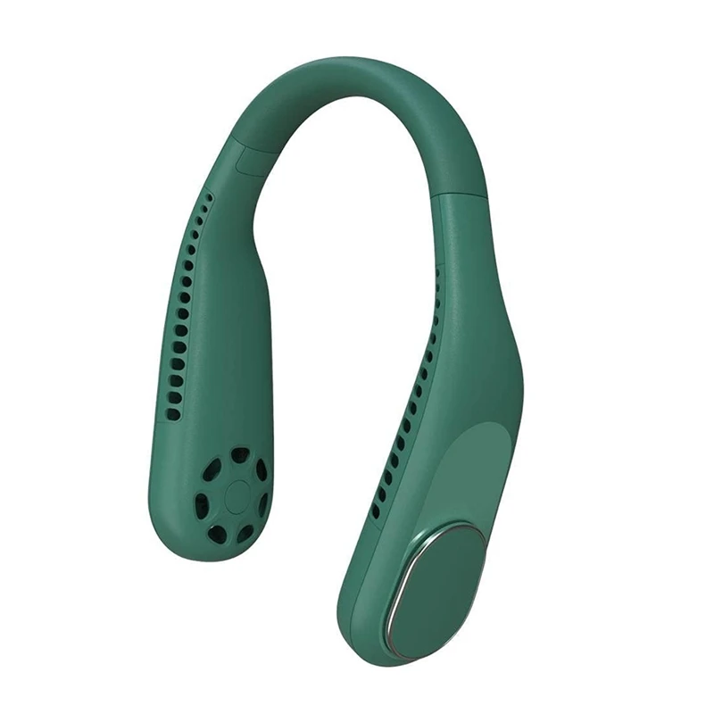

Portable Handsfree Bladeless Neck Fan - 360° Bendable Low Noise, 4000Mah Battery USB Rechargeable Hanging Wearable Fan Green