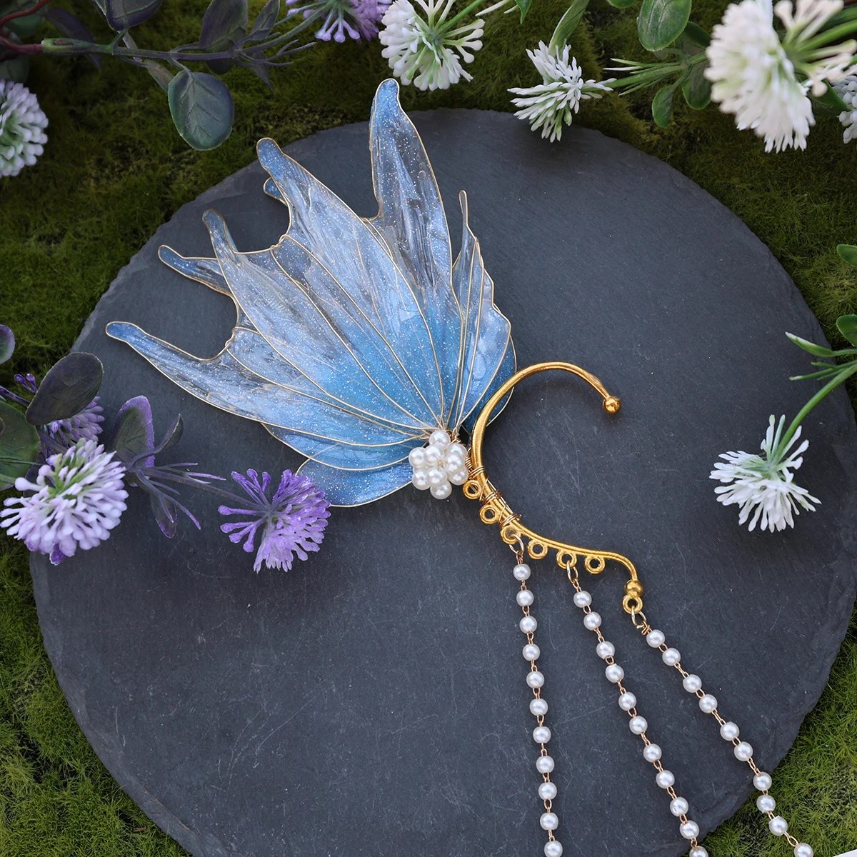 1 шт. наушники Fairycore Elf Elvens зажим для ушей с кисточками вечерние серьги косплея