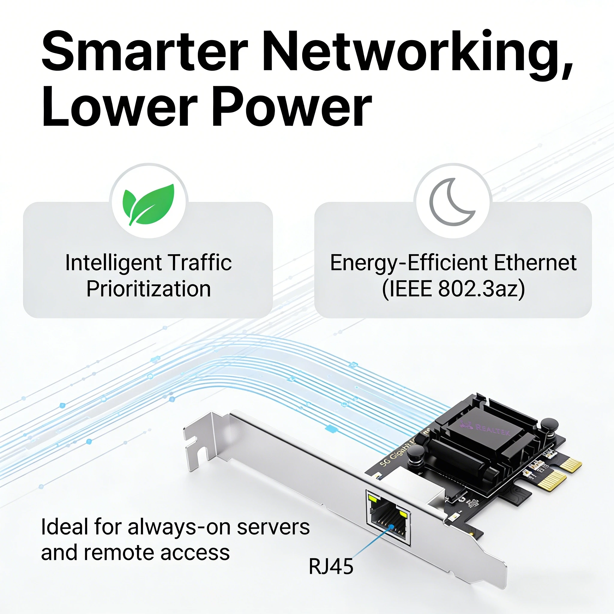 Фото Обновите свой домашний лабораторный комплекс! 5G PCIe NIC, сетевая карта Realtek RTL8126, адаптер 5X Fast Ethernet для ПК, игровых систем, NAS, Windows, Linux №4