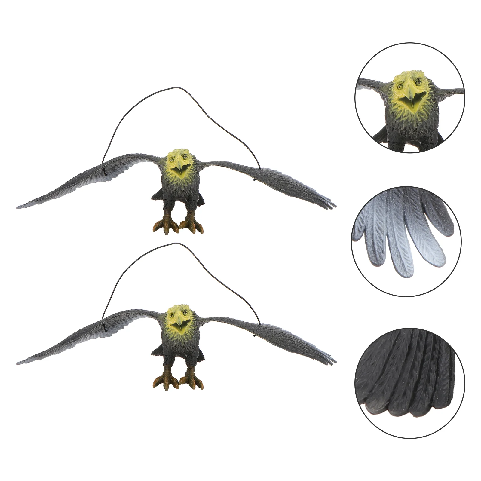 

2 Pcs Imitated Eagle Model Simulation Animal Models Children Toys Bird Statue Kids Outdoor Hawk Decoy Plaything Hanging
