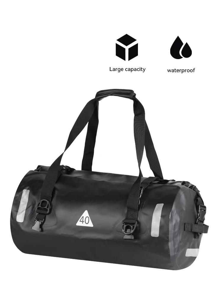 Мотоциклетные сумки для заднего сиденья, ПВХ многофункциональные прочные водонепроницаемые сумочки для верховой езды, черные/желтые, 40 л, 60 л, 80 л