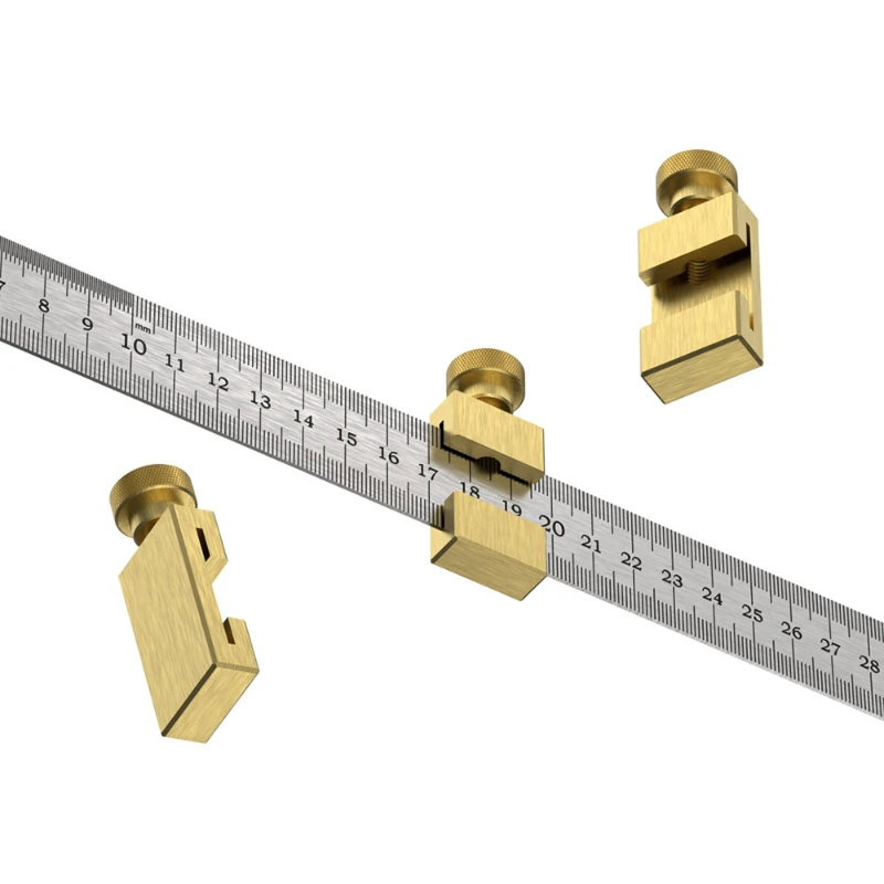 

Woodworking Marking Locator Steel Ruler Positioning Block, Limiter Ruler Marking Block Fixing Block Positioning Marking Tool