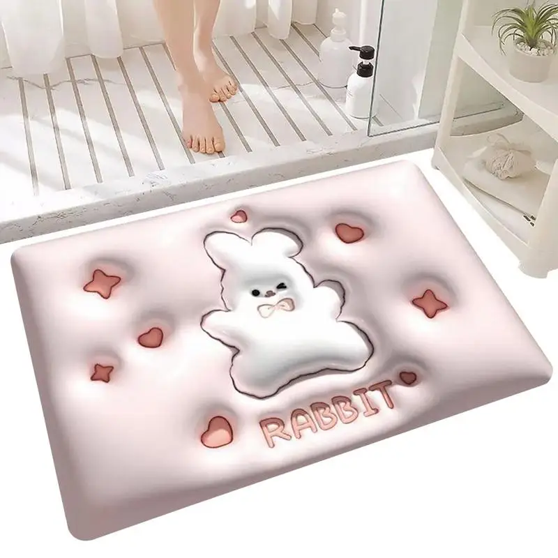 

3D Diatom Mud Floor Mat Absorbent Quick Dry Floor Mat Cartoon Pad Cartoon 3D Effect Expansion Soft Diatom Mud Floor Mats