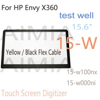 15 6 touch replacement for hp hp envy x360 15 w 15 w100nx 15 w000ni touch screen digitizer glass panel yellow black flex cable