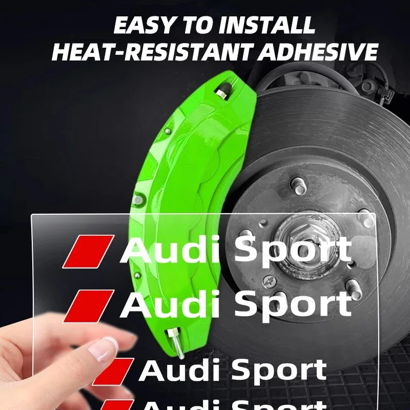6 шт. термостойкие наклейки на суппорты декоративные виниловые колеса для Audi Sport A3