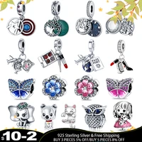 plata charms of ley 925 silver enamel butterfly flower charms beads suitable for original pandora bracelet women jewelry making
