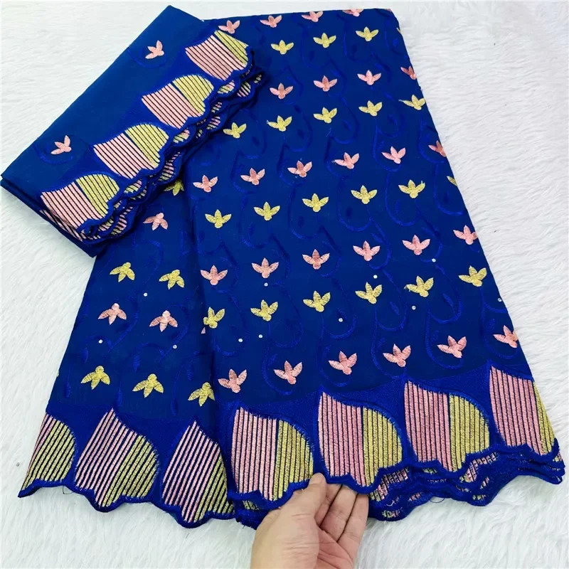 

7 yard With Scarf Swiss lace fabric latest Dry lace embroidery African 100% cotton fabrics Swiss voile lace Dubai style WQ103003