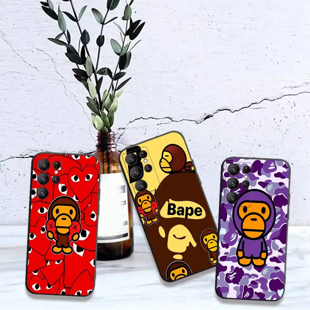 Фото Чехол для телефона с милым мультяшным дизайном обезьянки B-Bape для Samsung S24 FE, S25 Ultra, S20 Lite, S21, S30, S22, S23, S24, S22 Ultra 5G №1