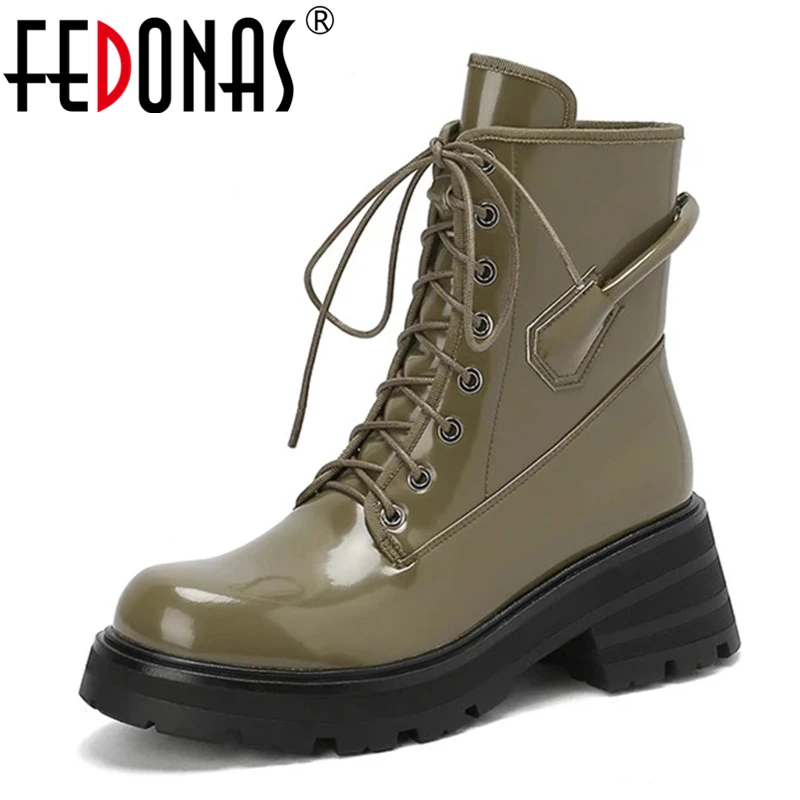 

FEDONAS New Punk Woman Ankle Boots Autumn Winter Warm Cow Leather Basic Party Office Prom High Heels Motorcycle Shoes Woman